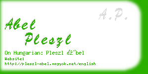 abel pleszl business card